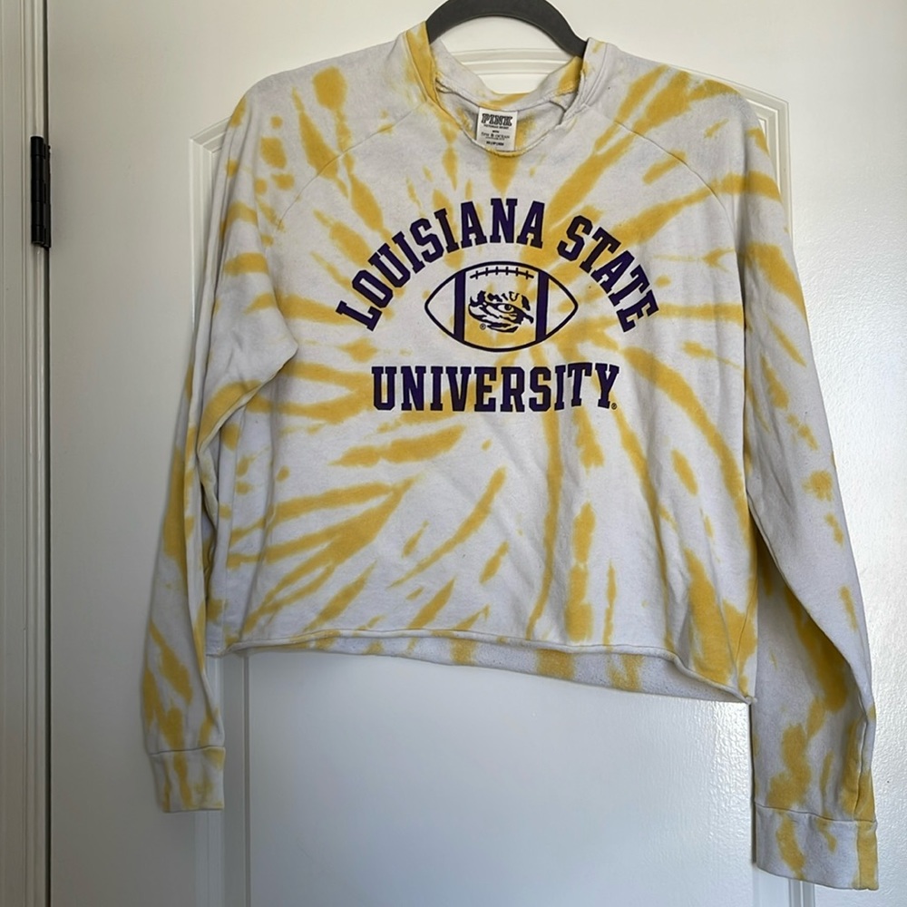Victoria’s Secret PINK LSU cropped sweatshirt XS